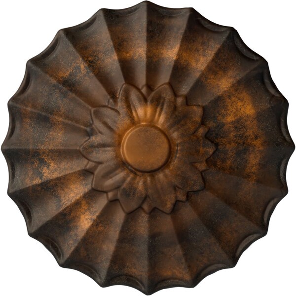 Ekena Millwork Shakuras Ceiling Medallion (Fits Canopies up to 1 3/8"), Hand-Painted Rust, 9"OD x 1 3/8"P CM09SHRUS - main